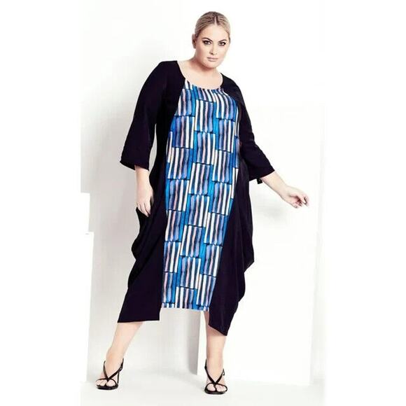 Manon Baptiste Women's Plus Size 26‎ Relaxed Fit Gia Maxi Dress Lagenlook NWT - Picture 1 of 11